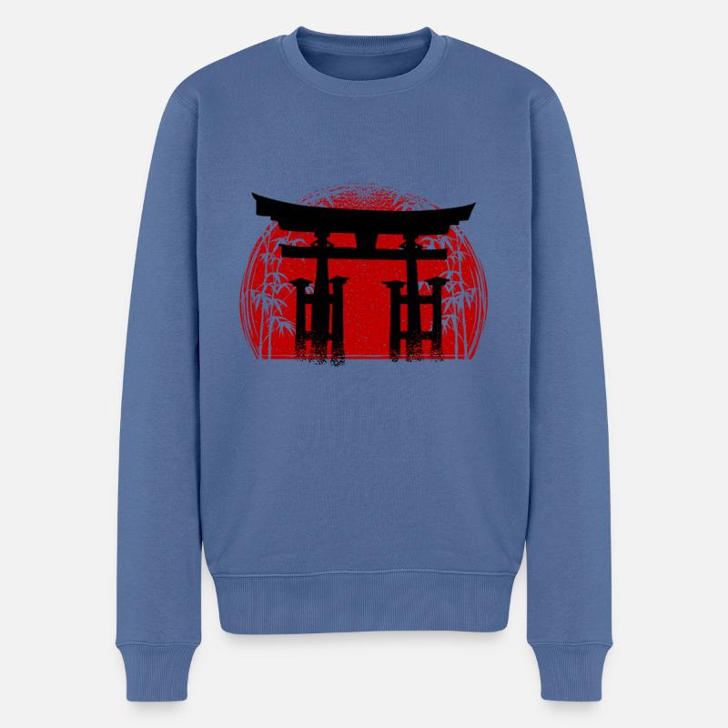Japanisches Torii Japan Samurai - Männer Premium Bio Pullover - Taubenblau