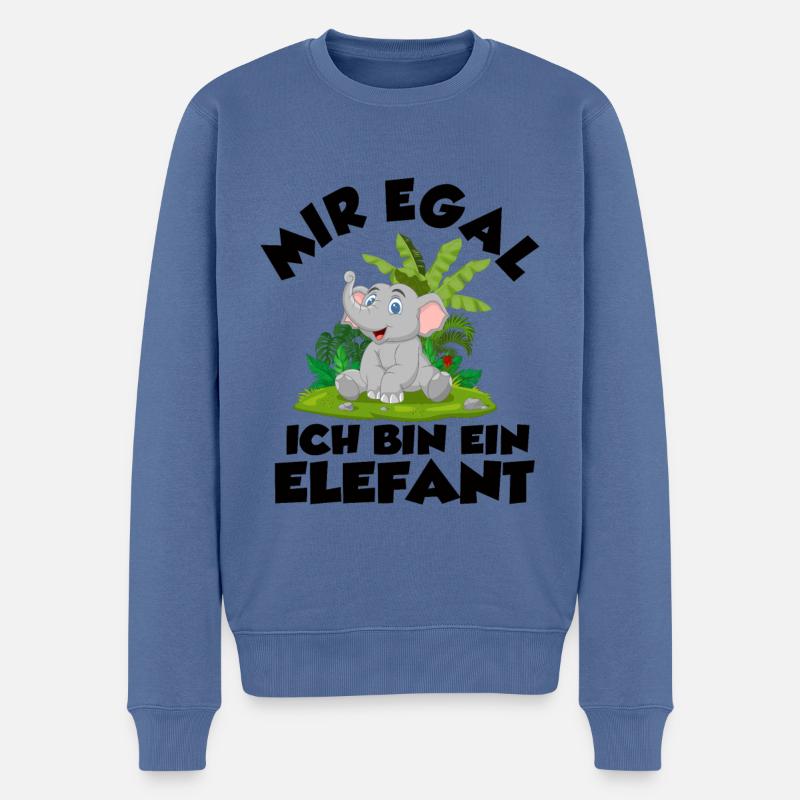 Mir egal ich bin ein Elefant Lustige Sprüche - Männer Premium Bio Pullover - Taubenblau