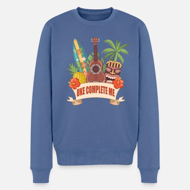 Uke Complete Me Ukulele Player Hawaiian Musician - Pull Premium bio Homme - bleu pigeon