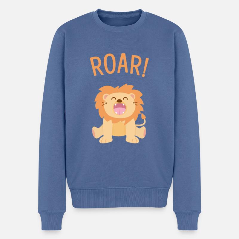 Rugir! Lion - Pull Premium bio Homme - bleu pigeon