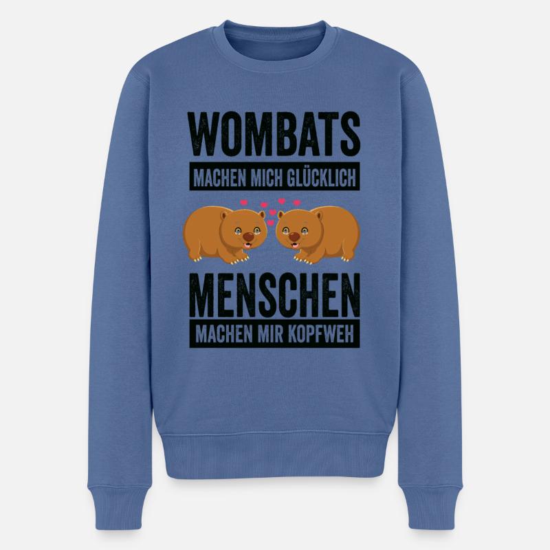 Wombat Wombatzüchter Beuteltier Geschenk - Männer Premium Bio Pullover - Taubenblau