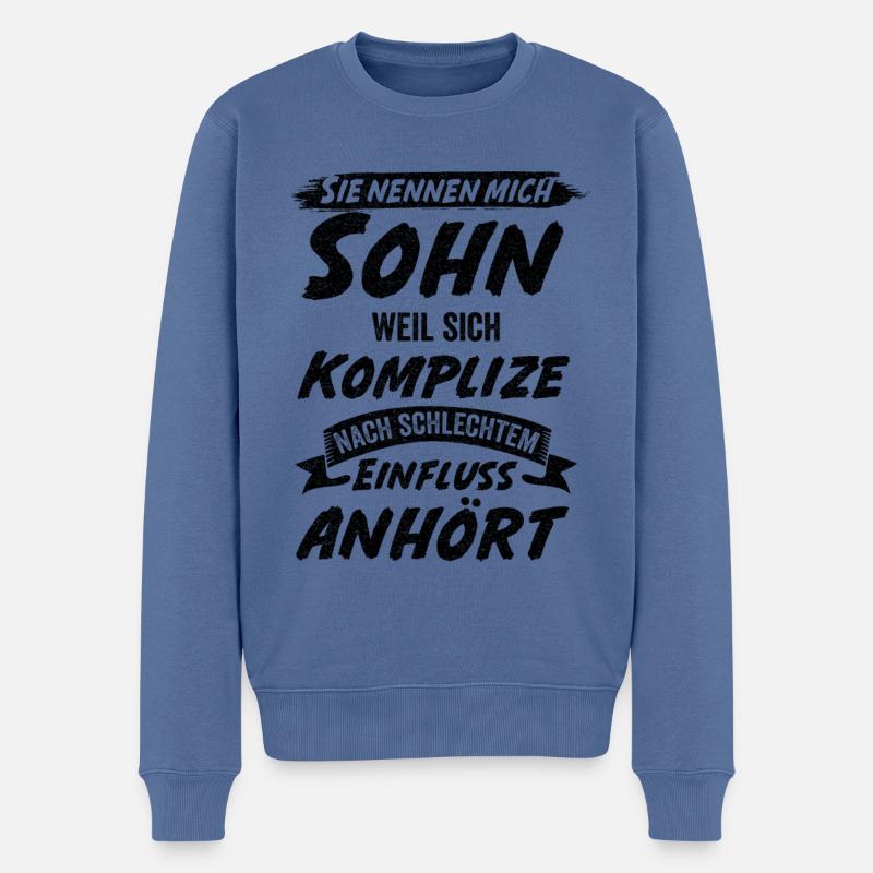Sohn Komplize Lustige Sprüche Geschenk - Männer Premium Bio Pullover - Taubenblau