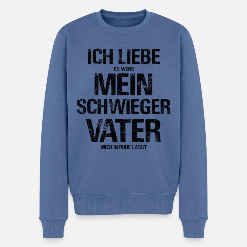 Schwiegersohn Schwiegertochter Schwiegervater Gesc - Männer Premium Bio Pullover - Taubenblau