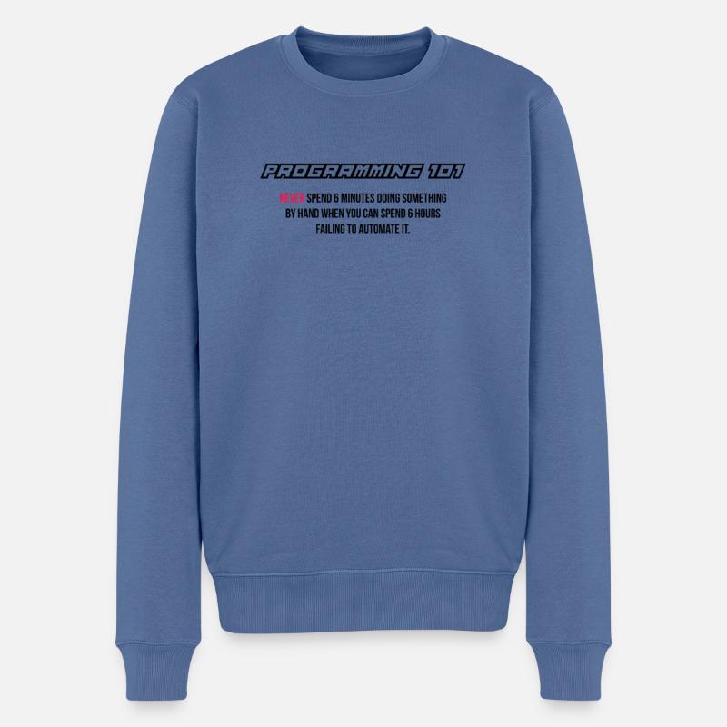 Automatisation drôle, programmation, informatique - Pull Premium bio Homme - bleu pigeon