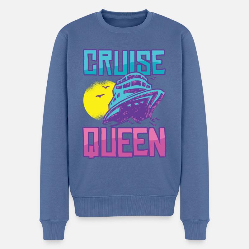 Kreuzfahrt Queen - Männer Premium Bio Pullover - Taubenblau