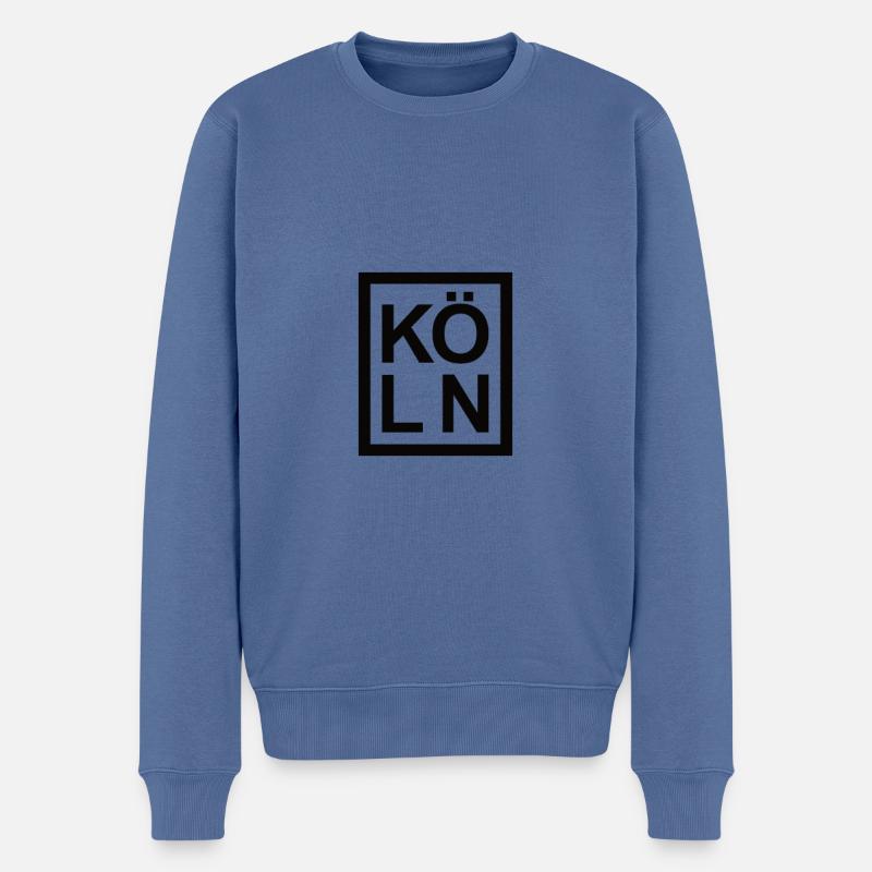 Köln - Männer Premium Bio Pullover - Taubenblau