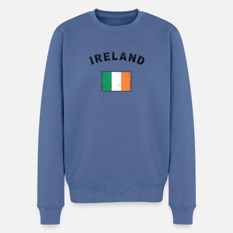 Irland irisch Flagge Fahne - Männer Premium Bio Pullover - Taubenblau