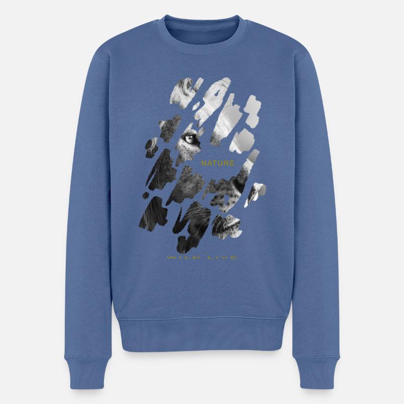 Nature - Männer Premium Bio Pullover - Taubenblau