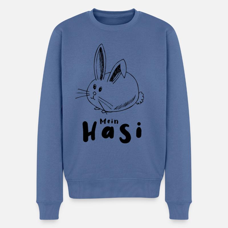 Mein Hasi Love Liebe Hase Süßes Geschenk Partner - Männer Premium Bio Pullover - Taubenblau