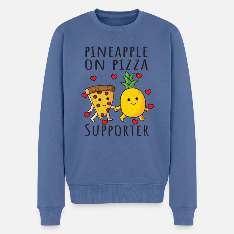 Pizza Hawaï Ananas Pizza Manger - Pull Premium bio Homme - bleu pigeon