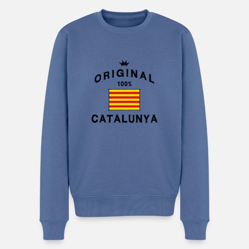 Catalogne catalane d’origine - Pull Premium bio Homme - bleu pigeon