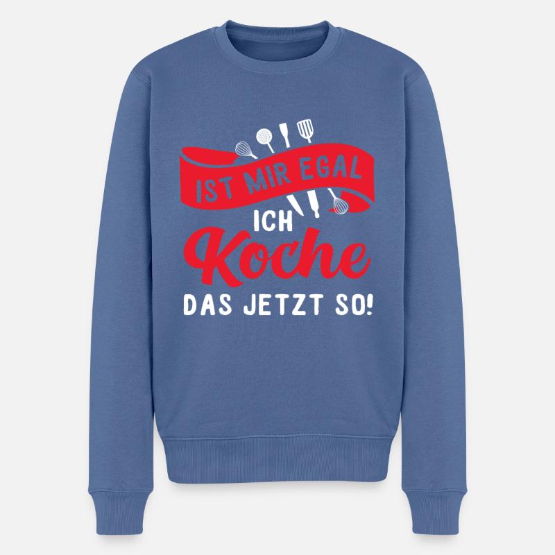 Super Koch Spruch, kochen Geschenk - Männer Premium Bio Pullover - Taubenblau