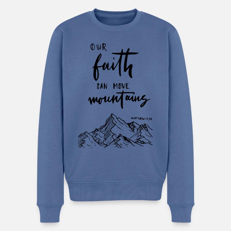 Verse de la Bible chrétienne - Pull Premium bio Homme - bleu pigeon