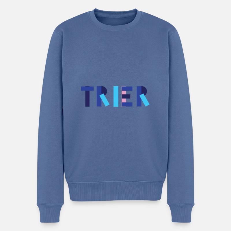 Trier Geometrie - Männer Premium Bio Pullover - Taubenblau