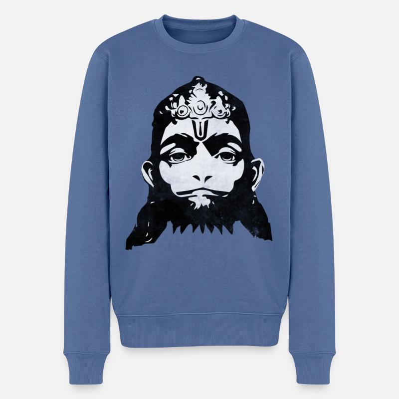hanuman ji - Männer Premium Bio Pullover - Taubenblau