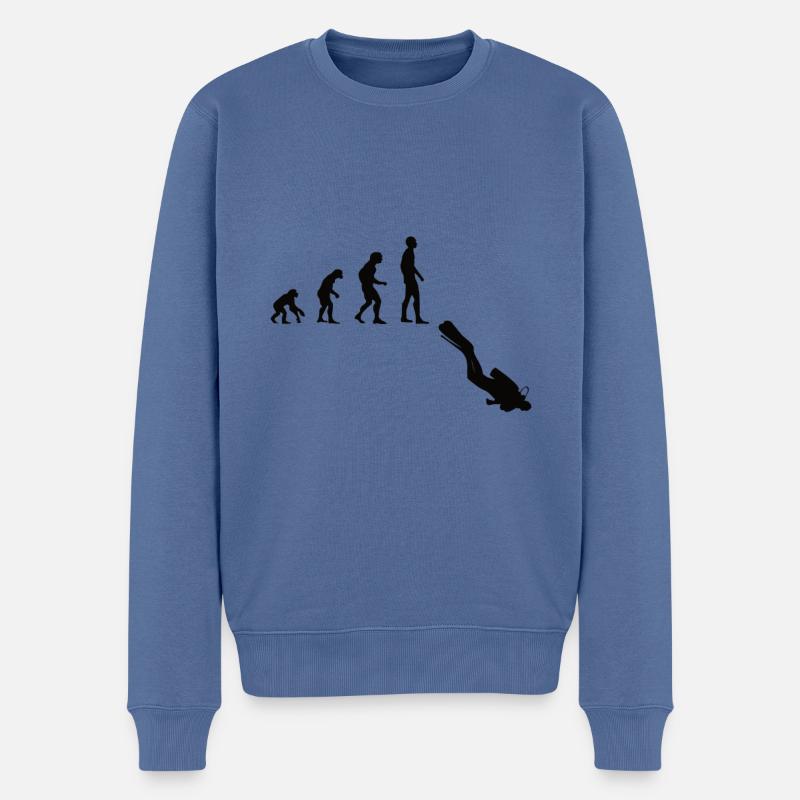 Tauchen Evolution | Menschen Entwicklung Idee - Männer Premium Bio Pullover - Taubenblau