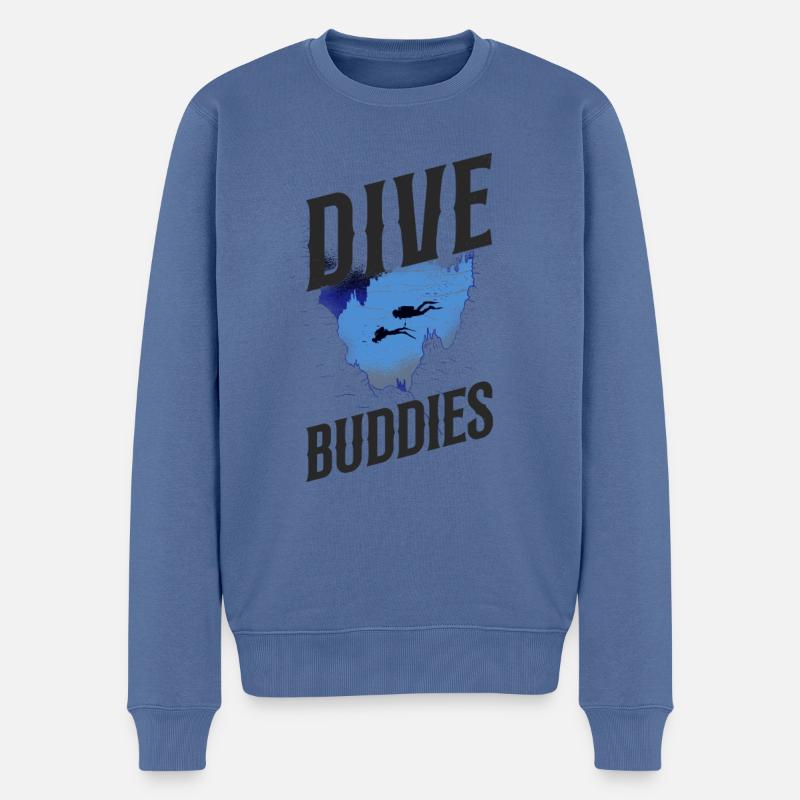 Scuba Diving Diver Dive Buddies - Männer Premium Bio Pullover - Taubenblau