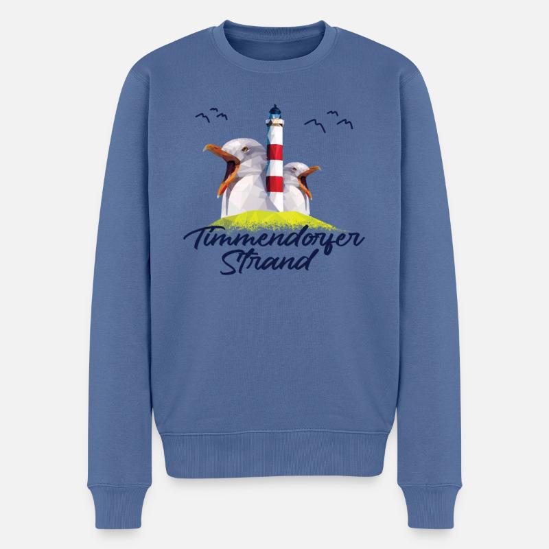 Timmendorfer Strand Ostsee Urlaub Souvenir - Männer Premium Bio Pullover - Taubenblau