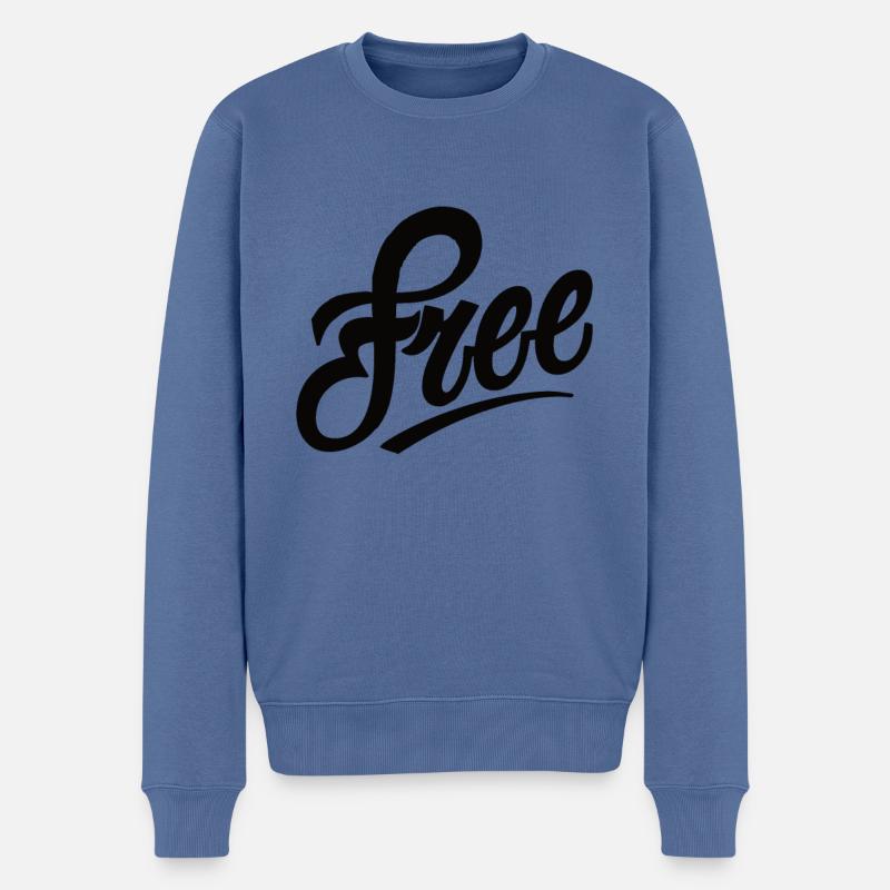 Free - Männer Premium Bio Pullover - Taubenblau
