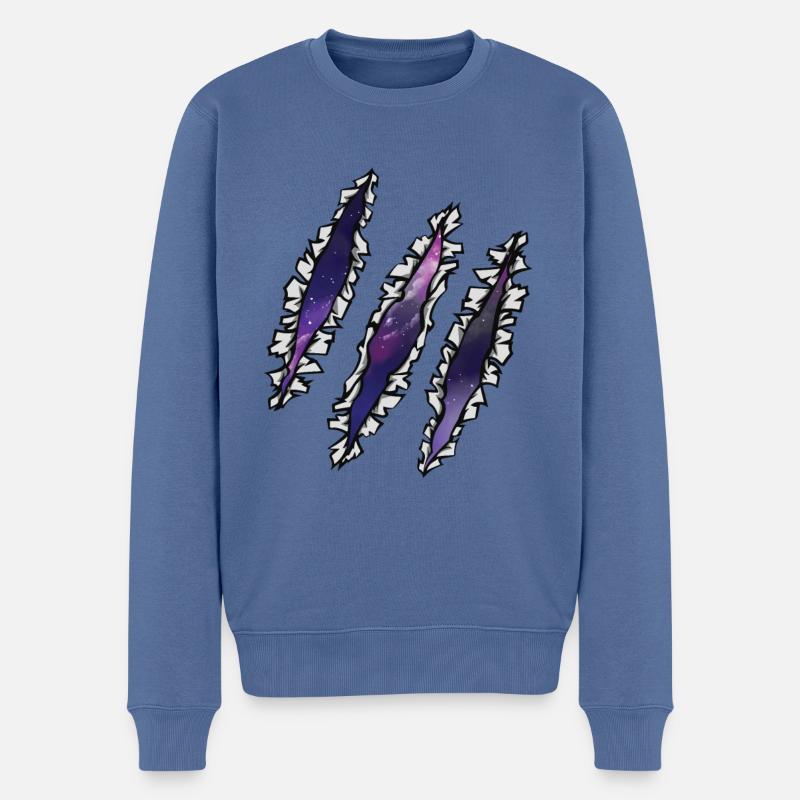 Scratch Galaxy Weltall Weltraum - Männer Premium Bio Pullover - Taubenblau