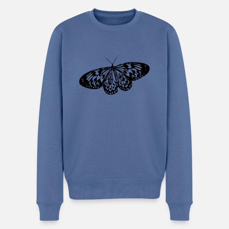 Schmetterling Insekt Schmetterlinge - Männer Premium Bio Pullover - Taubenblau