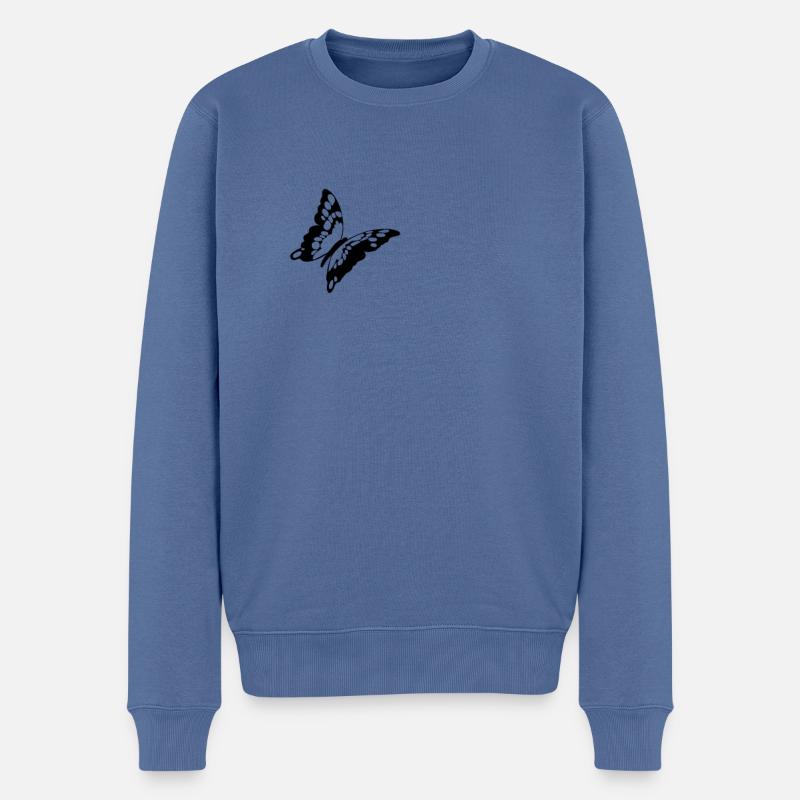 Papillon insecte papillons - Pull Premium bio Homme - bleu pigeon