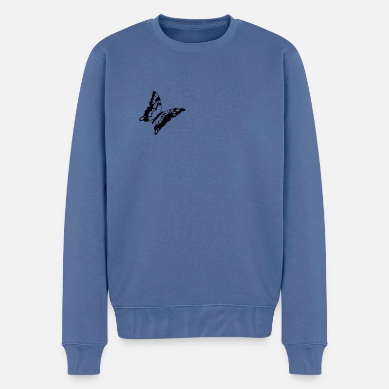 Papillon insecte papillons - Pull Premium bio Homme - bleu pigeon