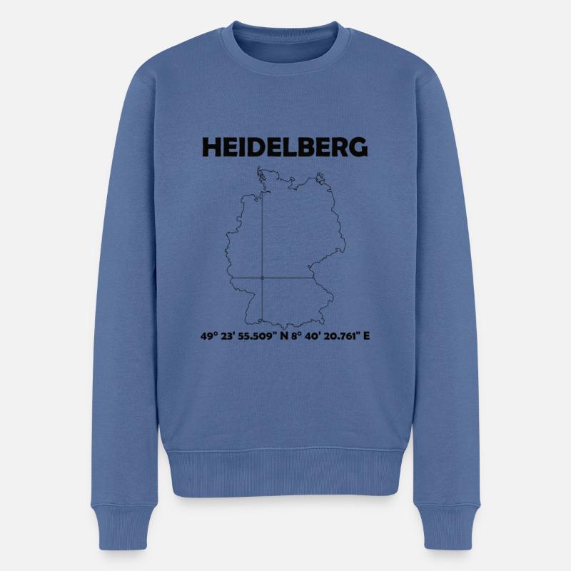 Heidelberg Karte - Männer Premium Bio Pullover - Taubenblau