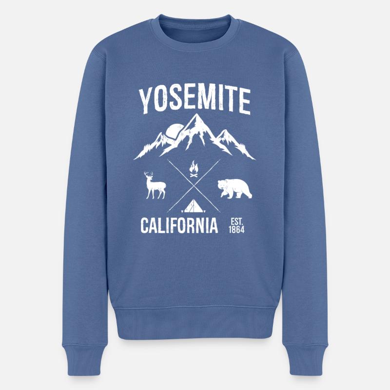 Yosemite California - Pull Premium bio Homme - bleu pigeon