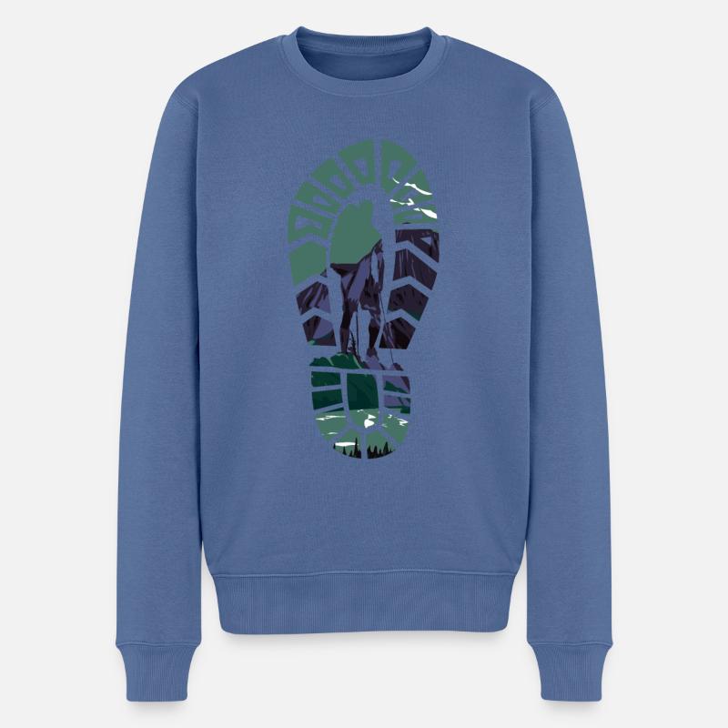 Hiker Shoeprint Hiking - Pull Premium bio Homme - bleu pigeon