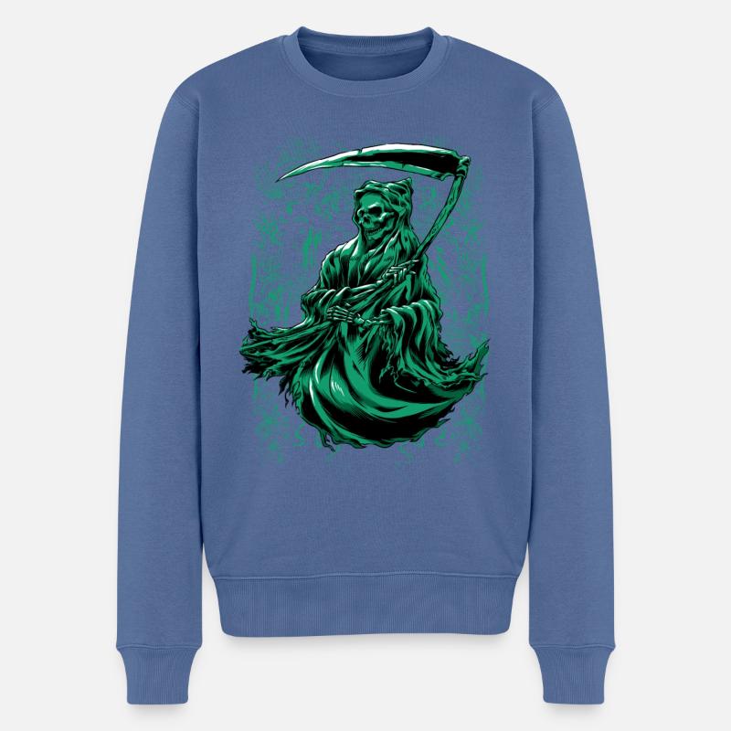 Sensenmann Halloween Geschenk - Männer Premium Bio Pullover - Taubenblau