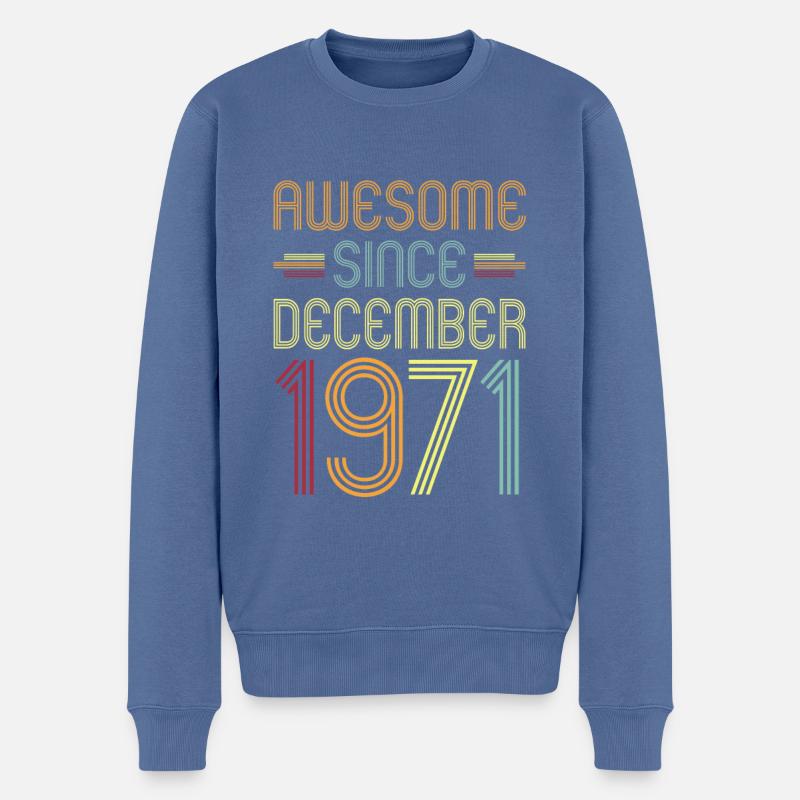 Génial depuis décembre 1971 - Pull Premium bio Homme - bleu pigeon