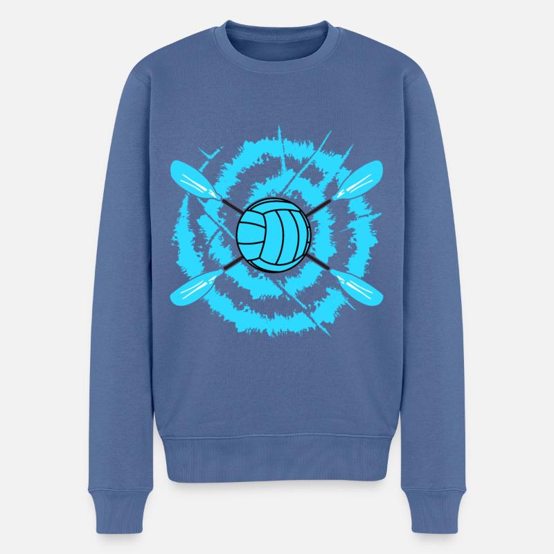Kanupolo - Männer Premium Bio Pullover - Taubenblau