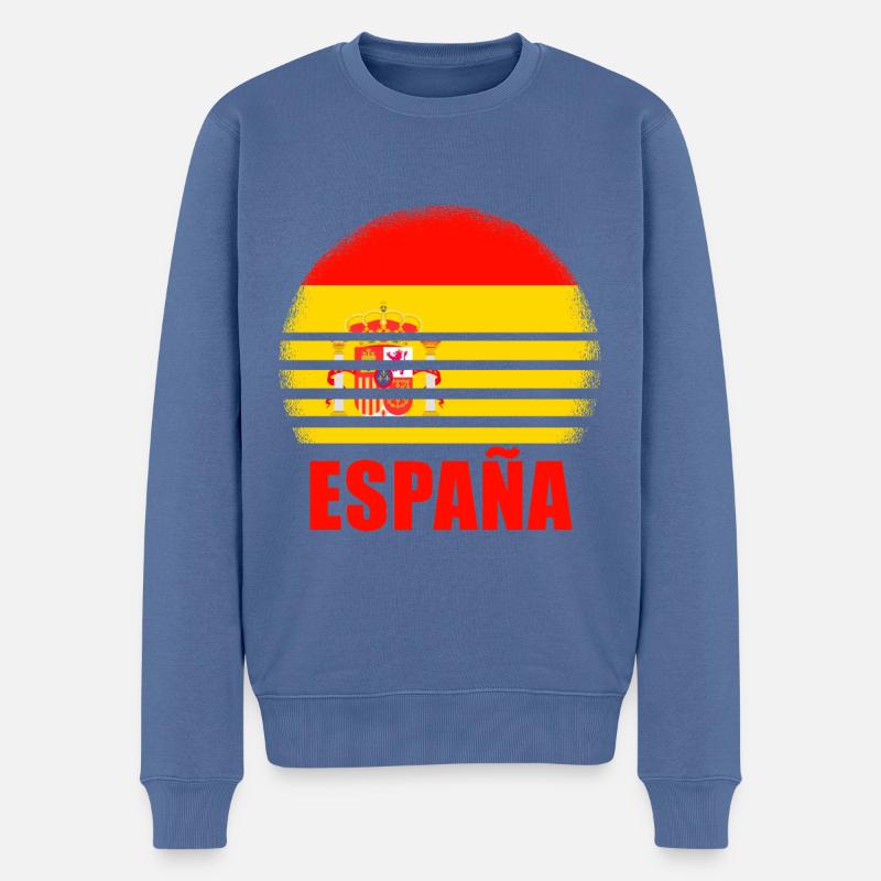Spanien Spanische Flagge USA Mallorca Madrid Ameri - Männer Premium Bio Pullover - Taubenblau