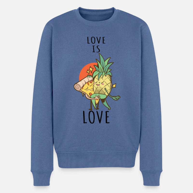 Pizza Hawaii Ananas Pizza Nourriture - Pull Premium bio Homme - bleu pigeon