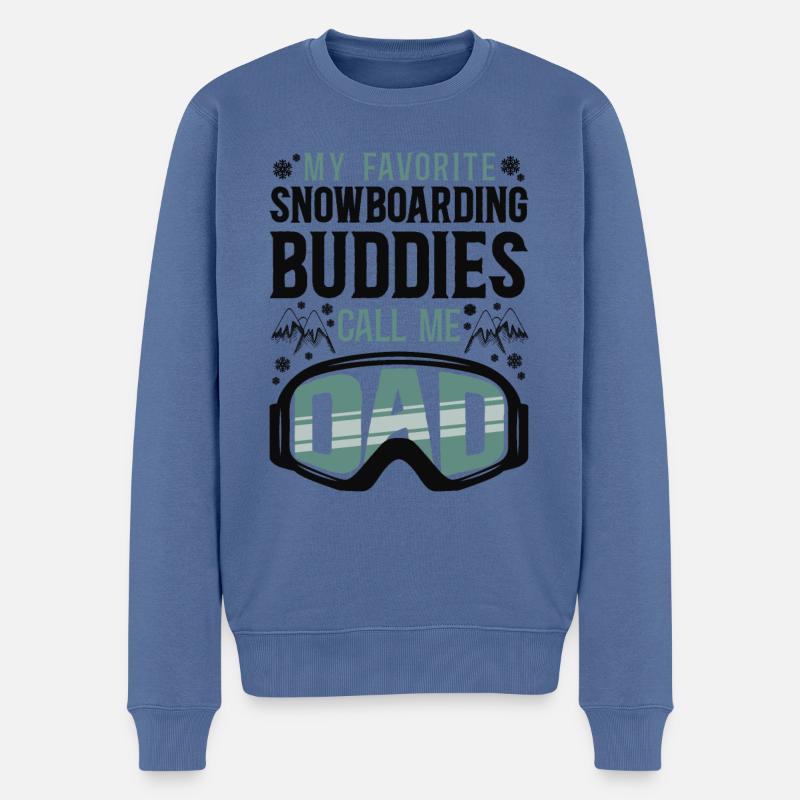 Snowboard Snowboard Papa Mon - Pull Premium bio Homme - bleu pigeon