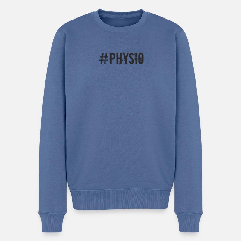 Sports de réadaptation - #Physio - Pull Premium bio Homme - bleu pigeon