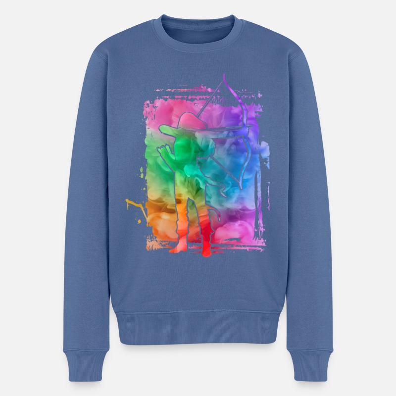 Bogenschießen - Männer Premium Bio Pullover - Taubenblau