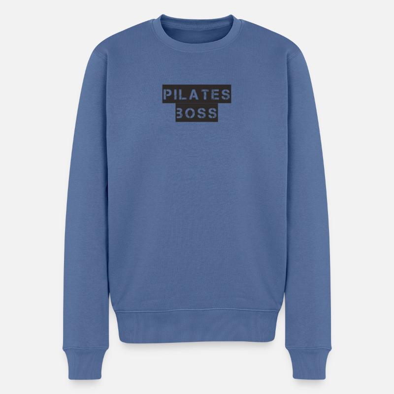 Pilates - Pilates boss - Männer Premium Bio Pullover - Taubenblau