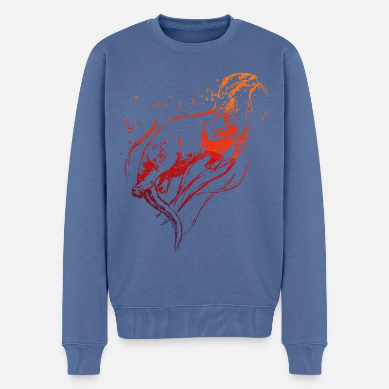 Otter - Männer Premium Bio Pullover - Taubenblau