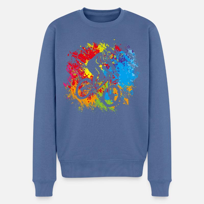 Vélo VTT - Pull Premium bio Homme - bleu pigeon