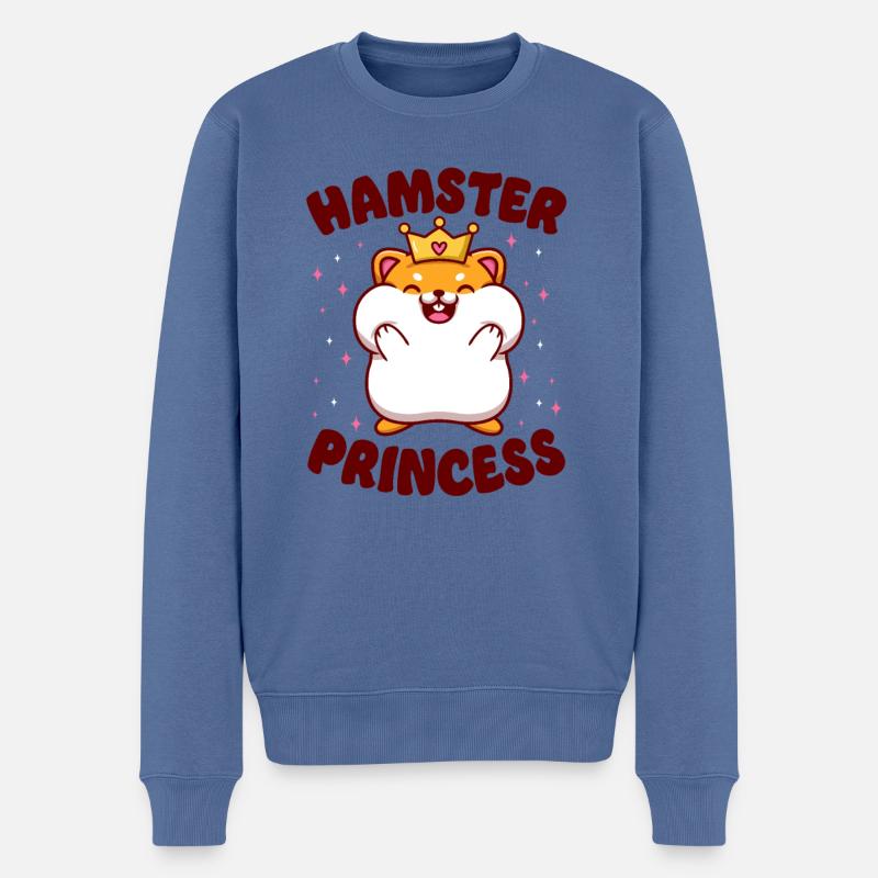 Hamster Hamster Princess - Männer Premium Bio Pullover - Taubenblau