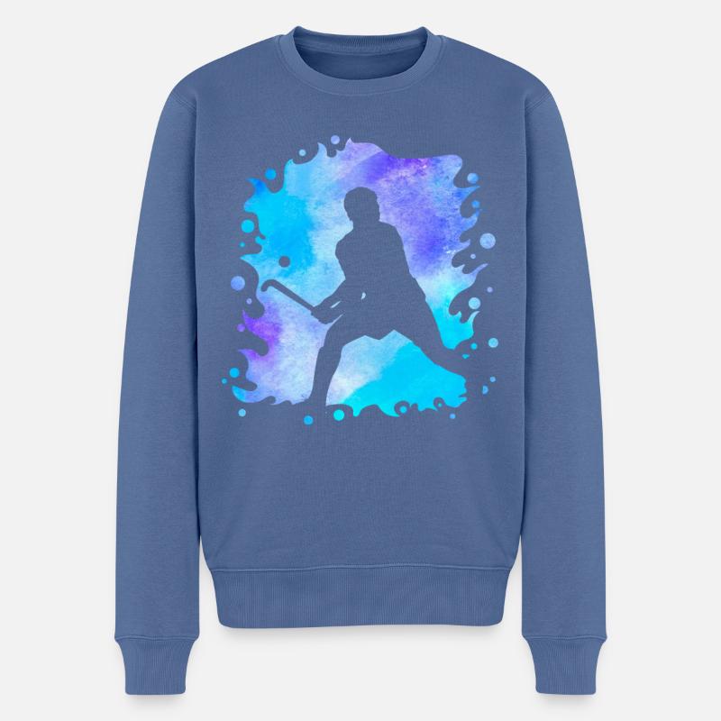 Hockey - Männer Premium Bio Pullover - Taubenblau