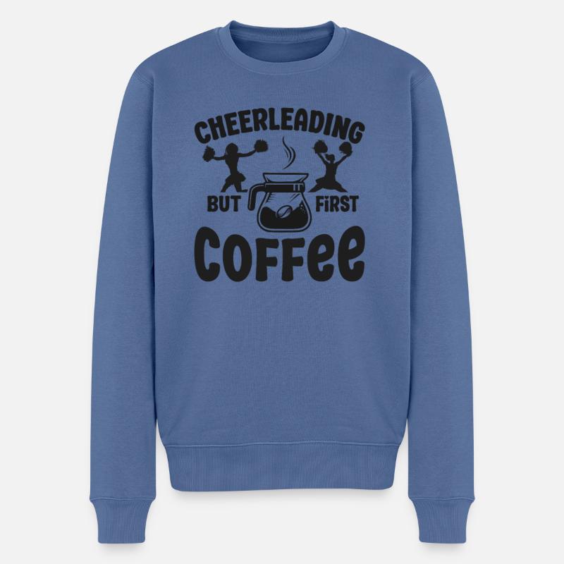 Cheer Cheerleading Coffee - Männer Premium Bio Pullover - Taubenblau