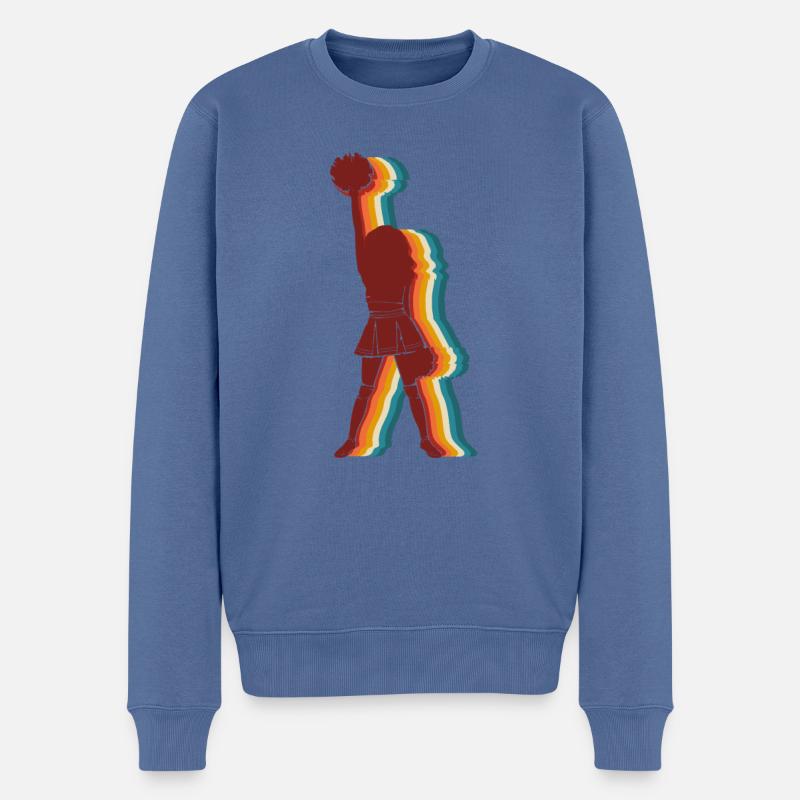 Cheer Cheerleading Retro Vintage - Männer Premium Bio Pullover - Taubenblau