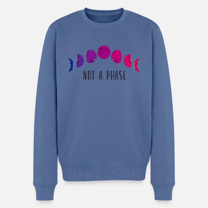 Bisexual Bi Pride Flag Moon Not A - Männer Premium Bio Pullover - Taubenblau