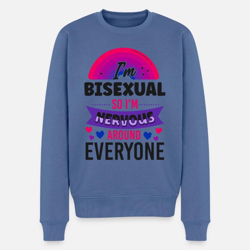 Bisexual Bi Pride Flag I'M - Männer Premium Bio Pullover - Taubenblau