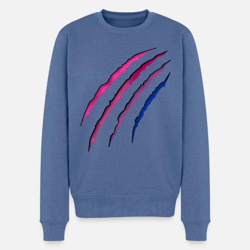 Bisexuel Bi Pride Flag Scratch - Pull Premium bio Homme - bleu pigeon