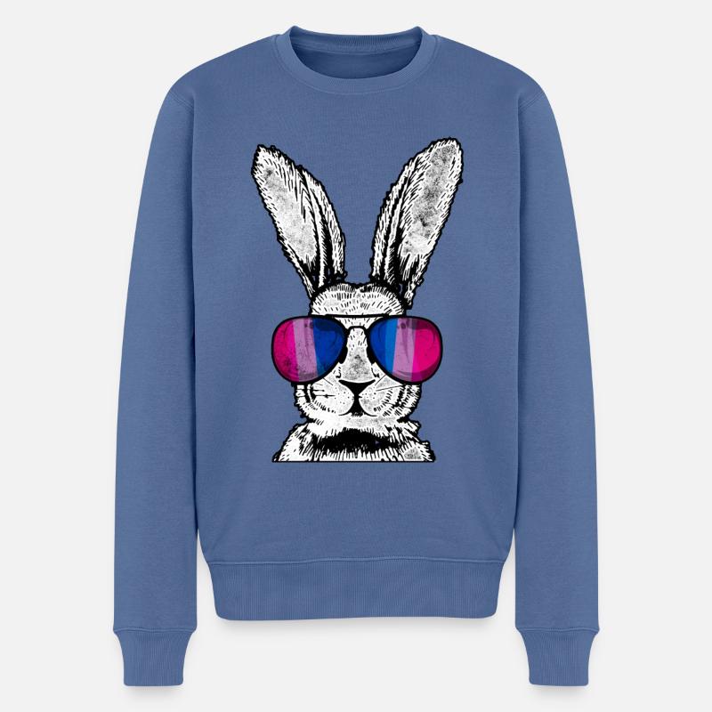 Bisexuel Bi Pride Flag Rabbit - Pull Premium bio Homme - bleu pigeon