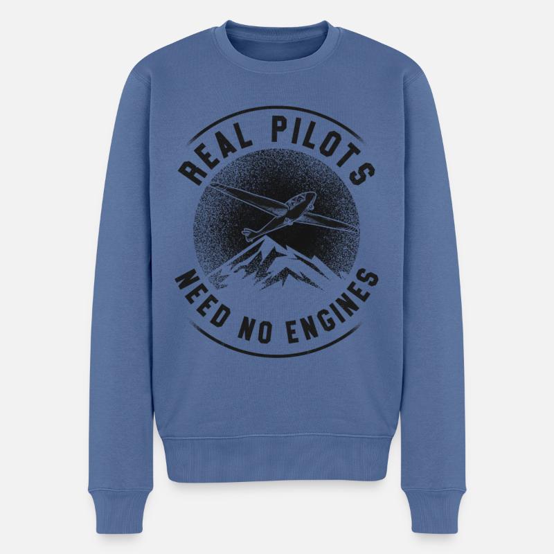 Airplane Pilot Glider Plane - Männer Premium Bio Pullover - Taubenblau